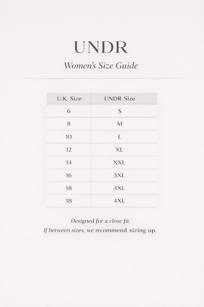 Women's Sizing — UK to UNDR size chart