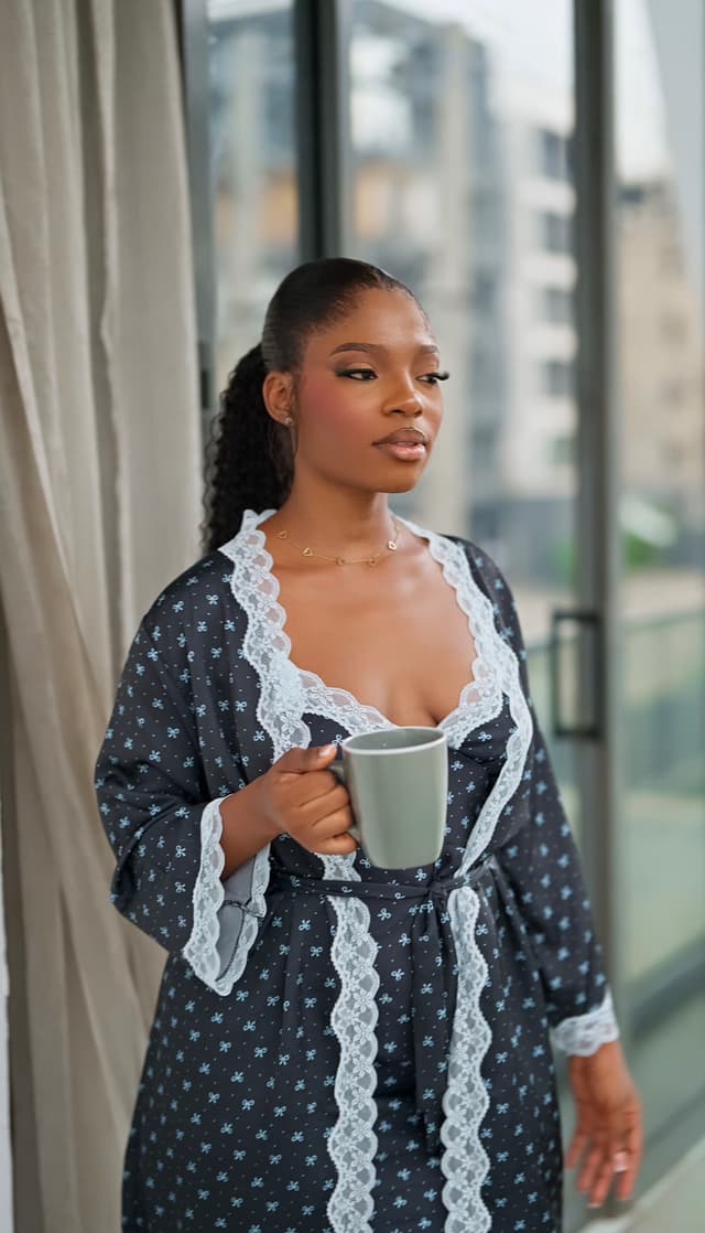 Blue flame robe set 