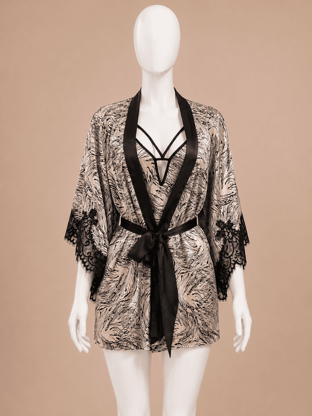 luxe print robe set